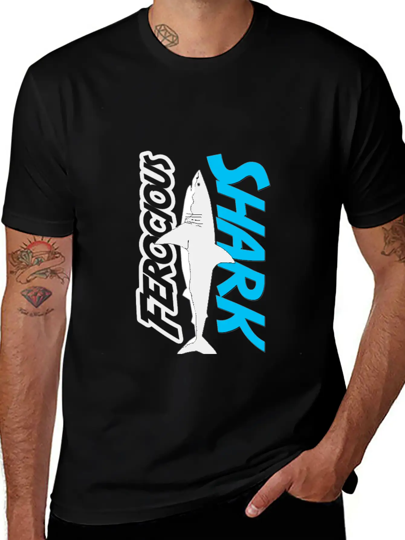 Shark Lightweight Cotton T-Shirt – Daily Comfort Graphic Shirt