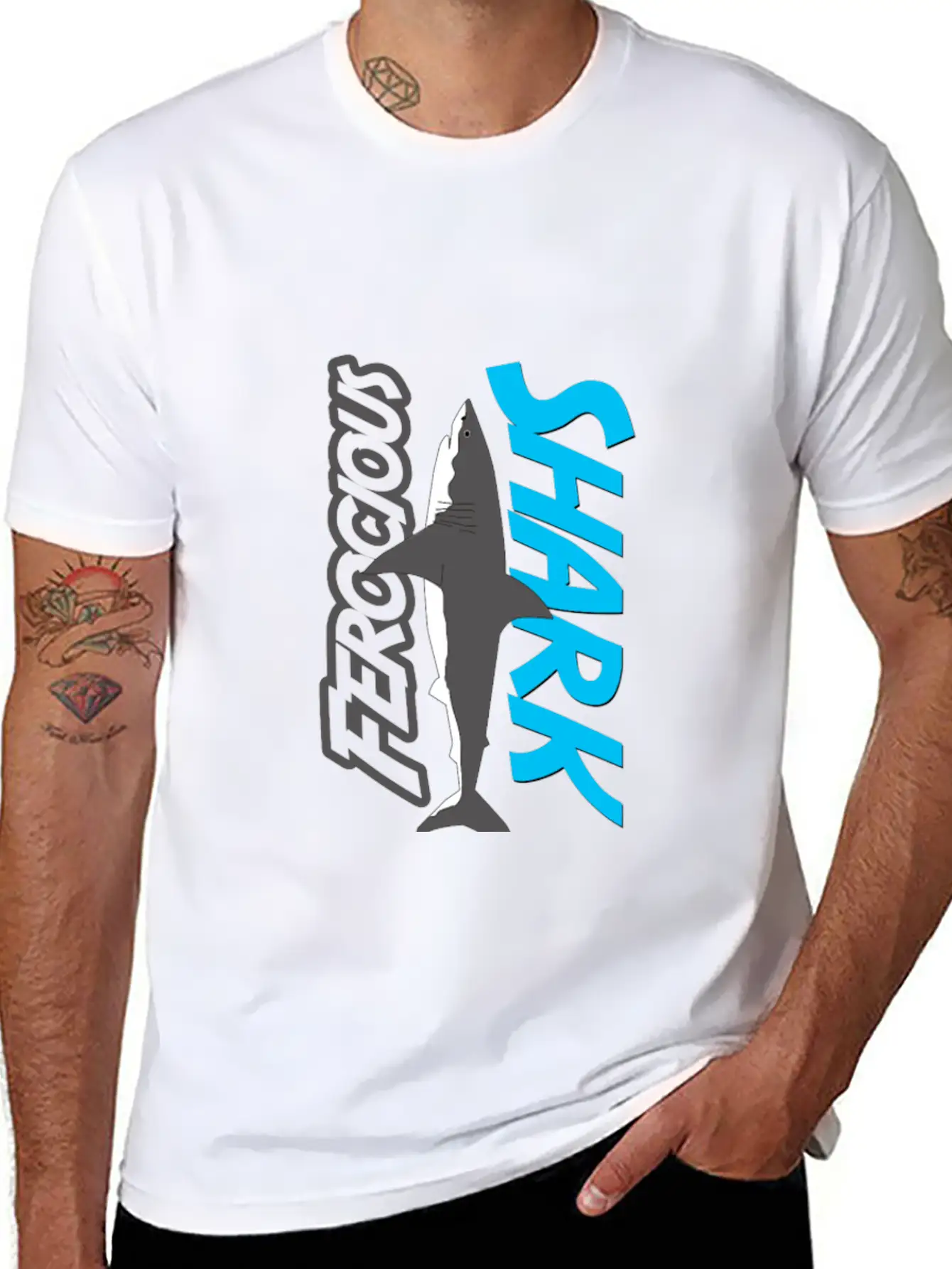 Shark Lightweight Cotton T-Shirt – Daily Comfort Graphic Shirt