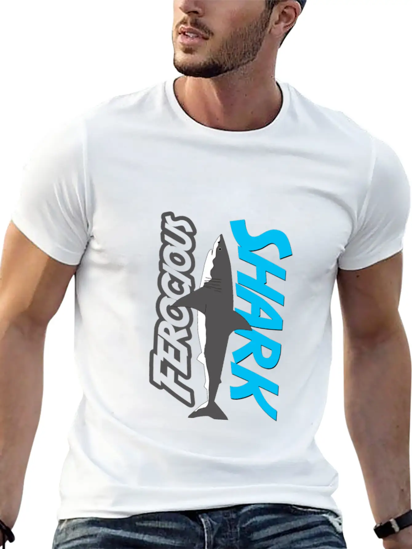 Shark Lightweight Cotton T-Shirt – Daily Comfort Graphic Shirt