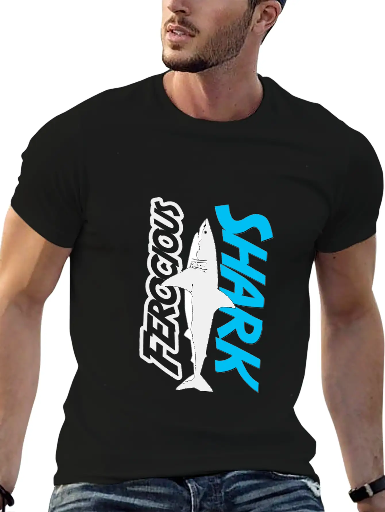 Shark Lightweight Cotton T-Shirt – Daily Comfort Graphic Shirt