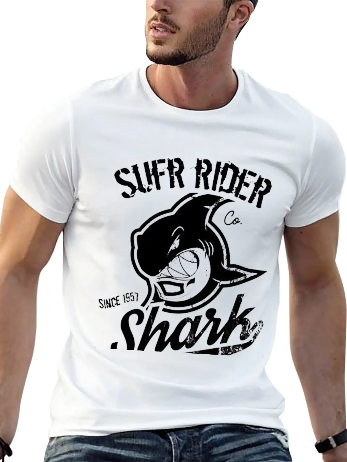 Shark Pattern Unisex Casual T-Shirt – Clean Design For Daily Comfort