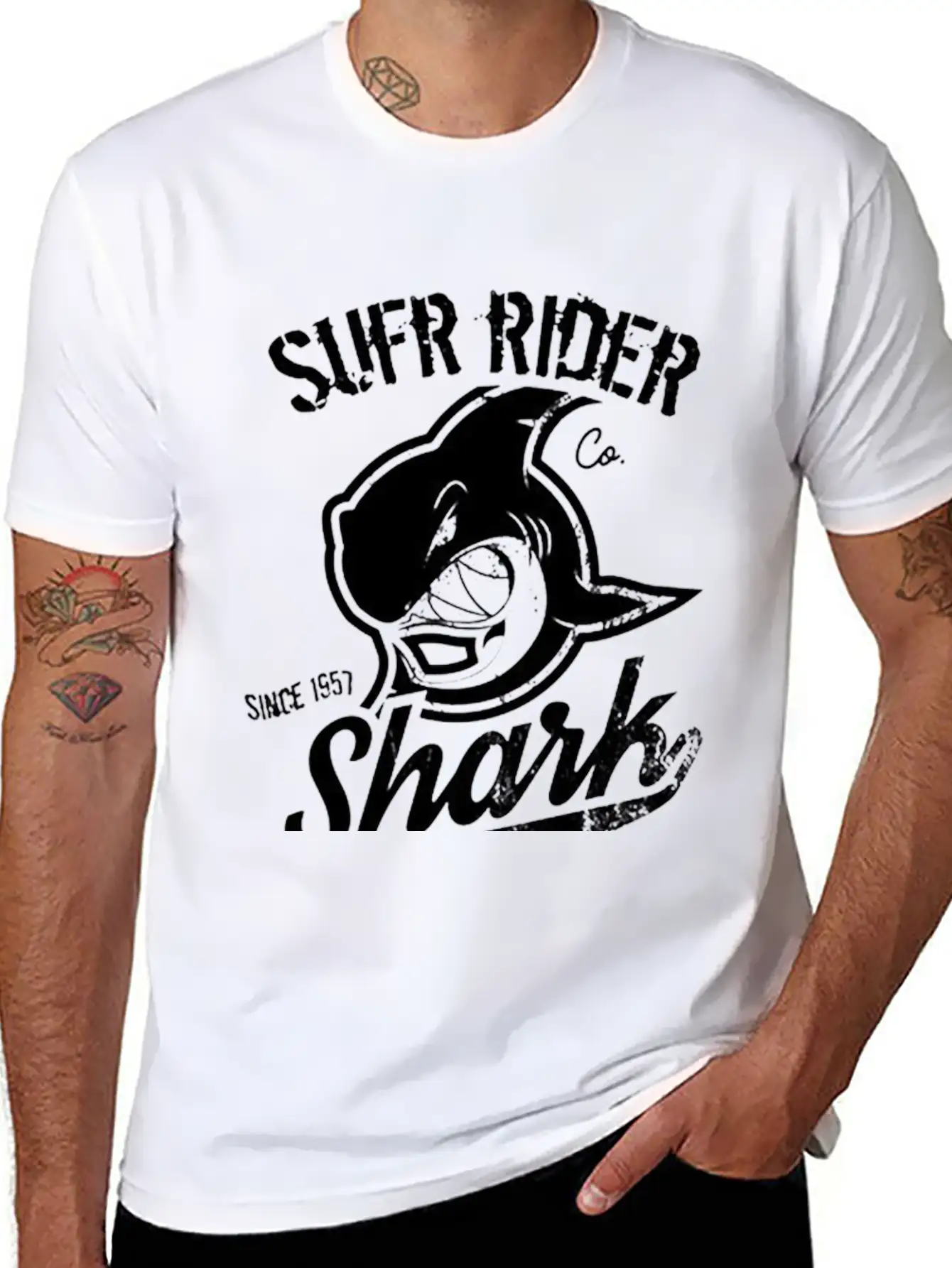 Shark Pattern Unisex Casual T-Shirt – Clean Design For Daily Comfort