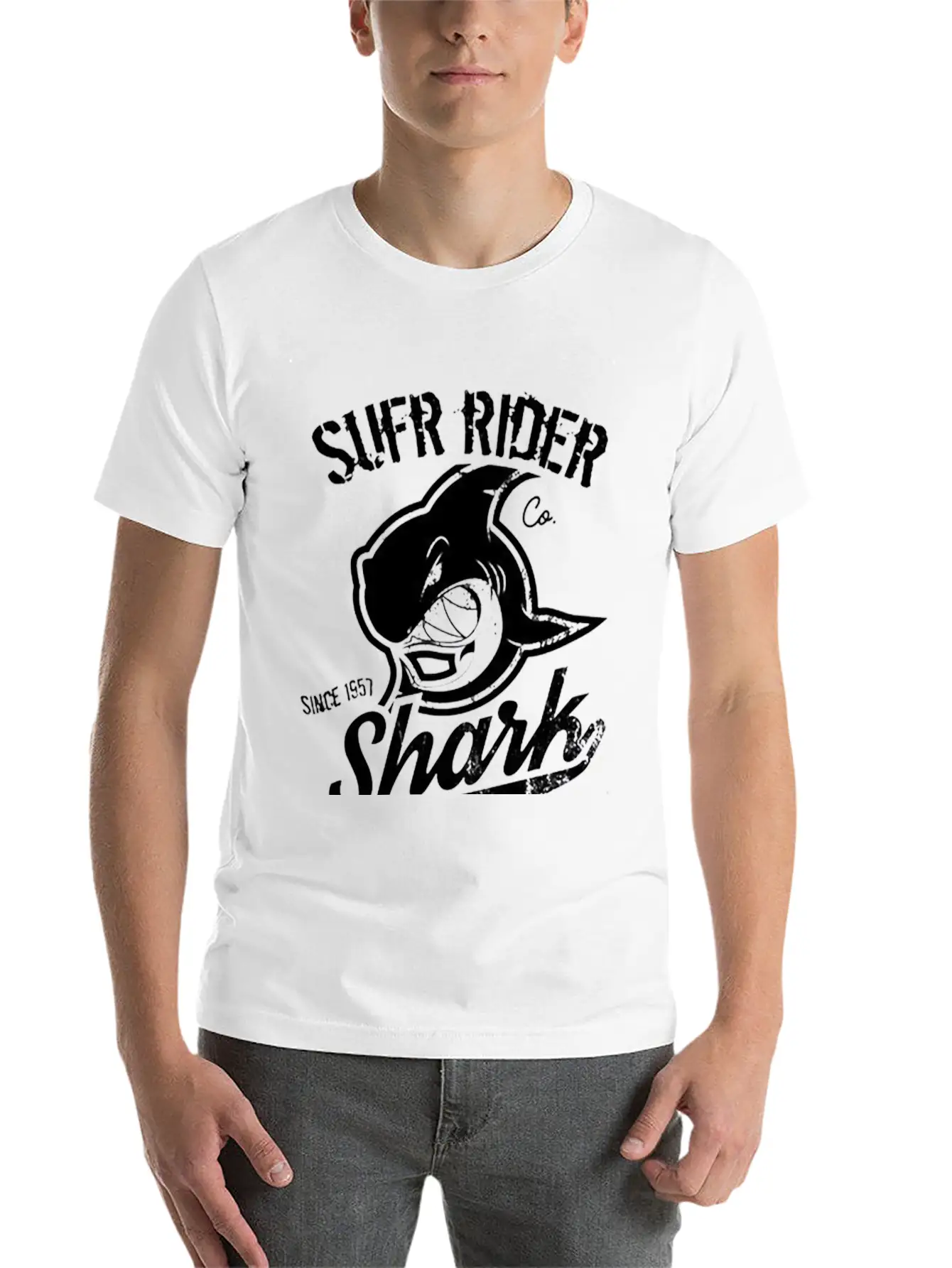 Shark Pattern Unisex Casual T-Shirt – Clean Design For Daily Comfort