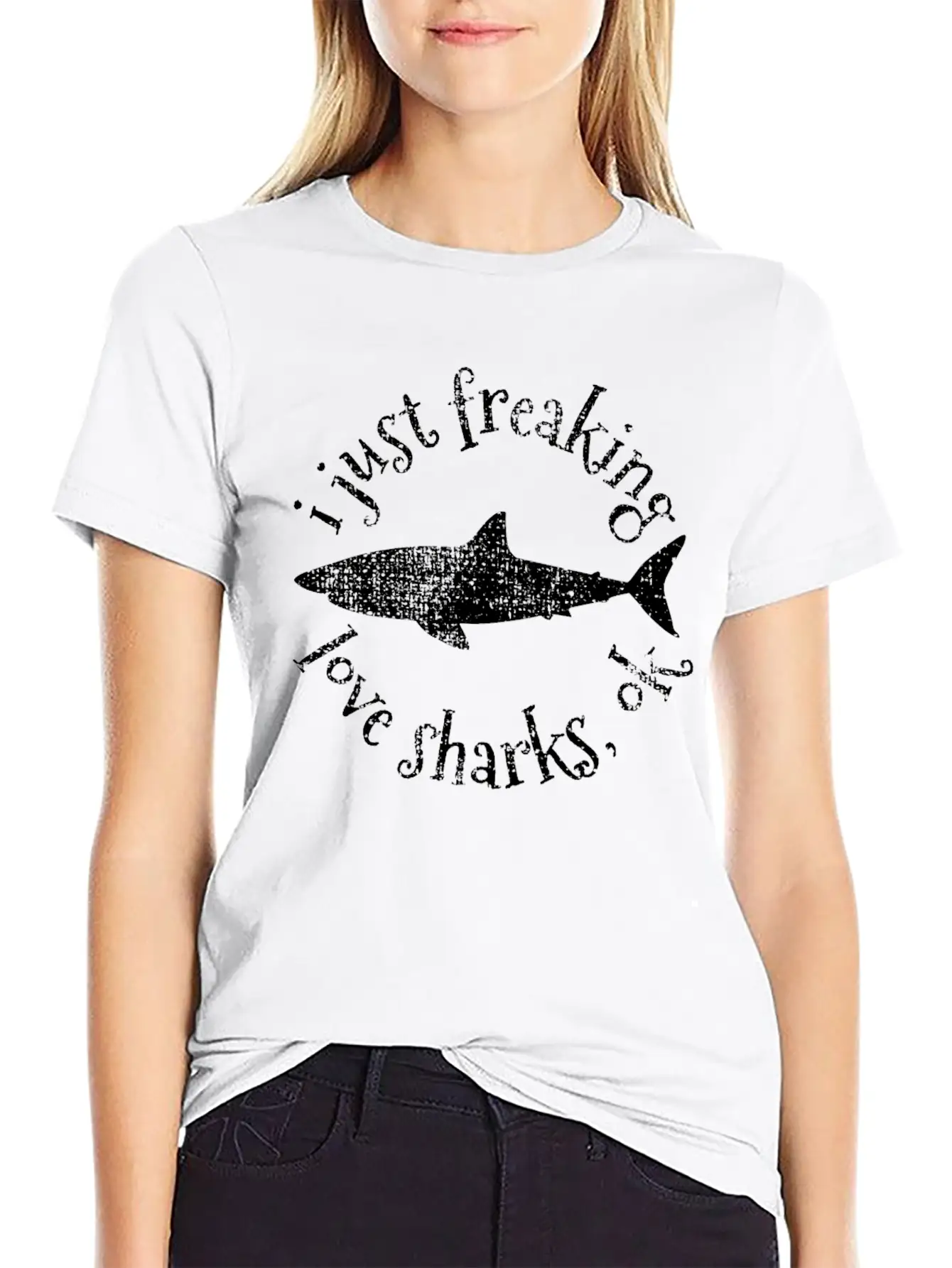 Shark Shark Shark Lightweight Cotton T-Shirt – Daily Comfort Graphic Shirt
