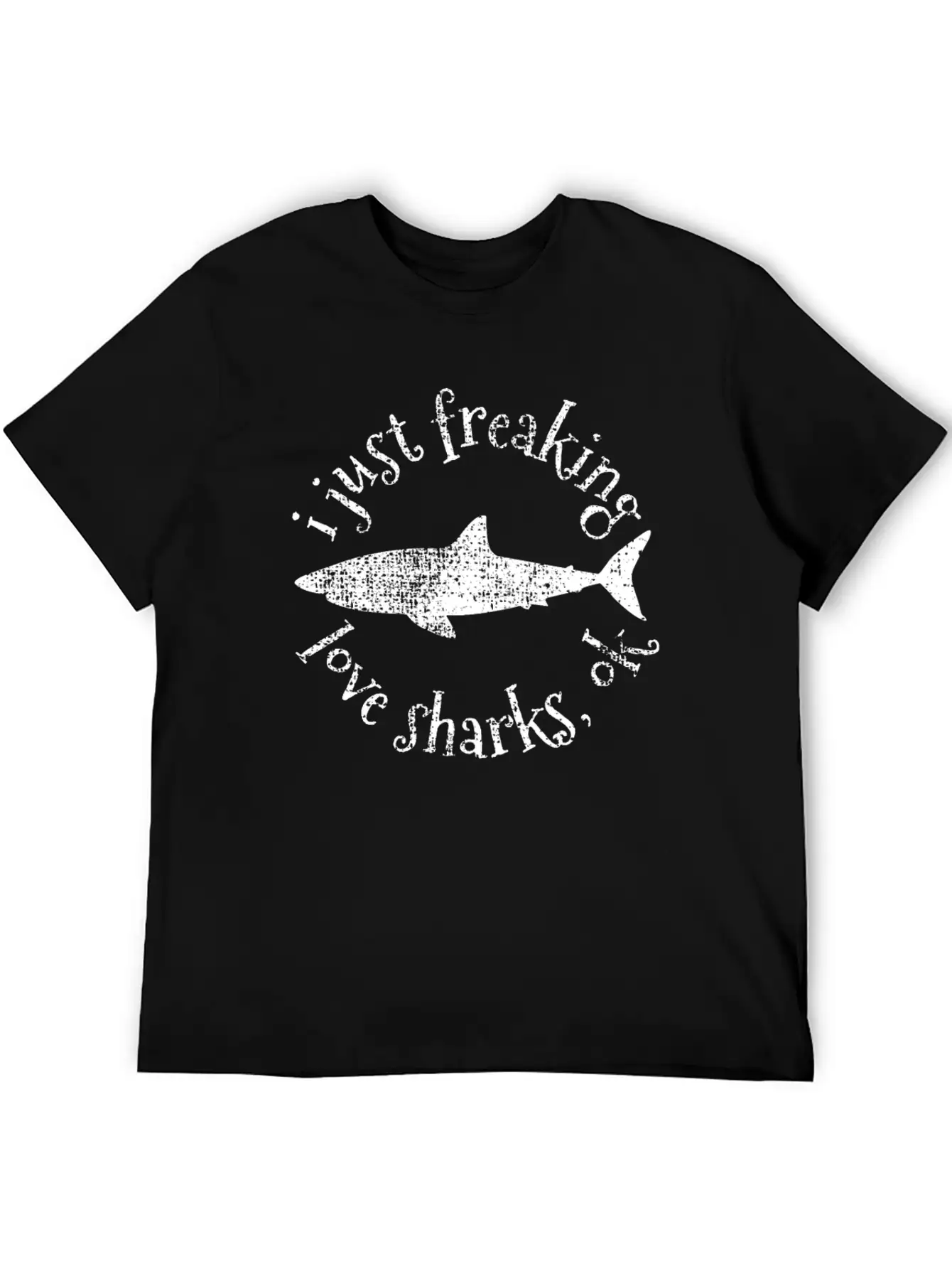 Shark Shark Shark Lightweight Cotton T-Shirt – Daily Comfort Graphic Shirt