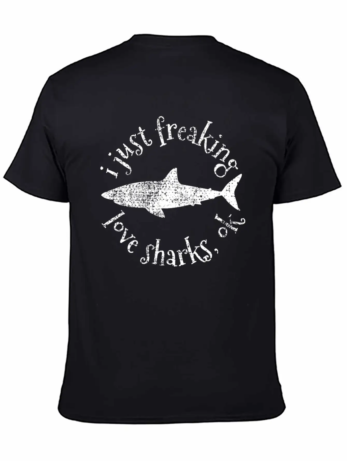Shark Shark Shark Lightweight Cotton T-Shirt – Daily Comfort Graphic Shirt
