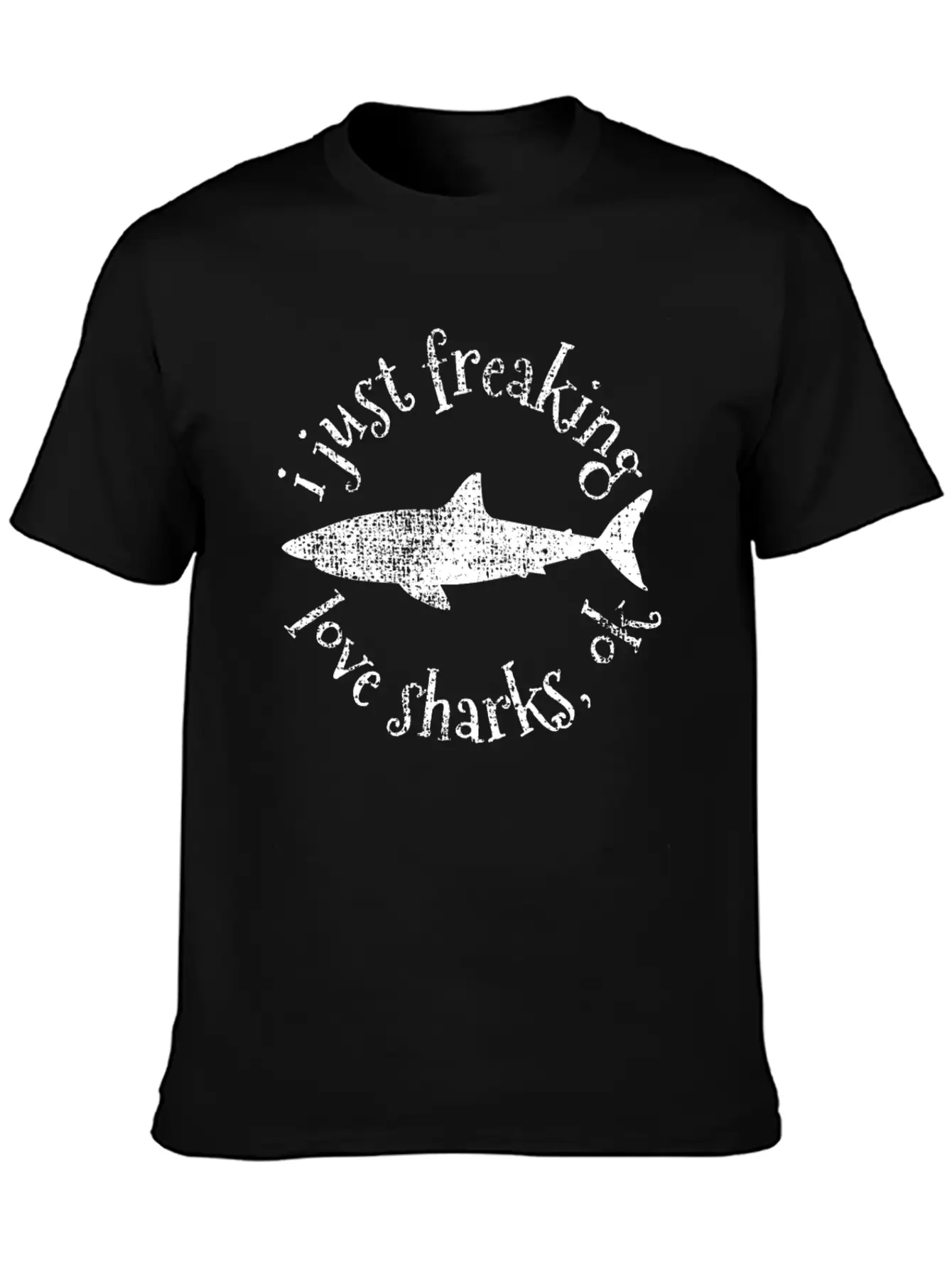Shark Shark Shark Lightweight Cotton T-Shirt – Daily Comfort Graphic Shirt