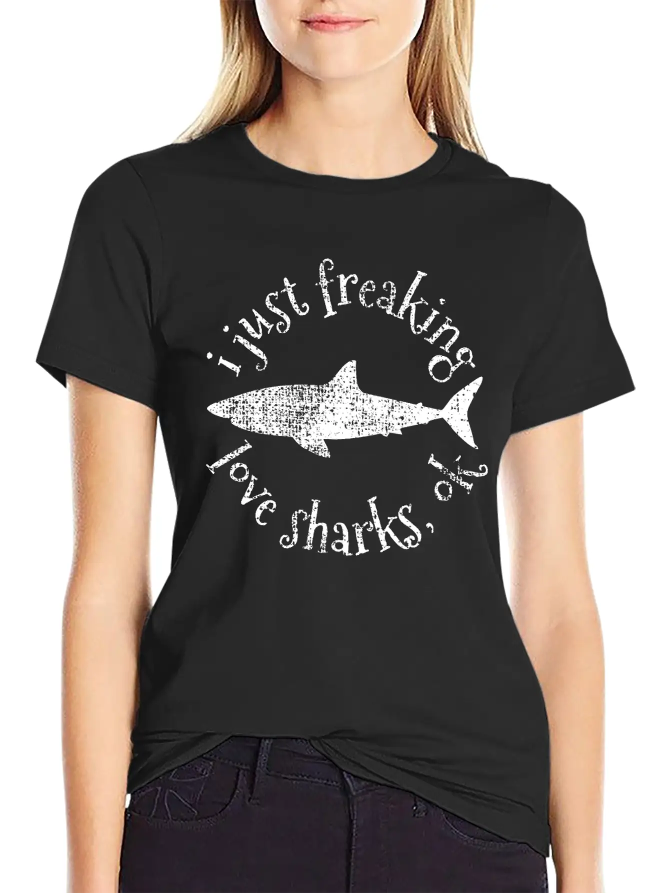 Shark Shark Shark Lightweight Cotton T-Shirt – Daily Comfort Graphic Shirt