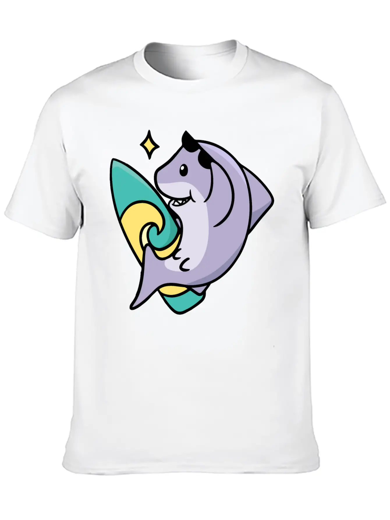 Shark Surf Surfing - Outdoor Activity Lightweight Cotton T-Shirt – Daily Comfort Graphic Shirt