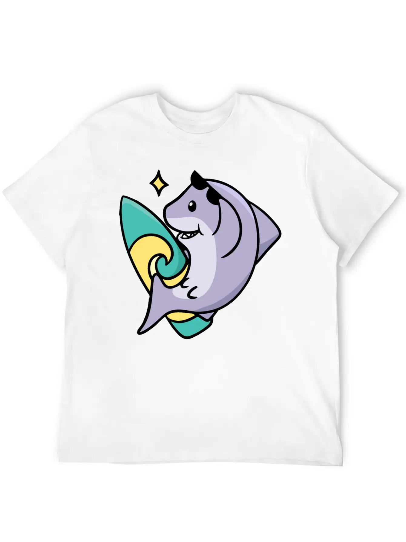 Shark Surf Surfing - Outdoor Activity Lightweight Cotton T-Shirt – Daily Comfort Graphic Shirt