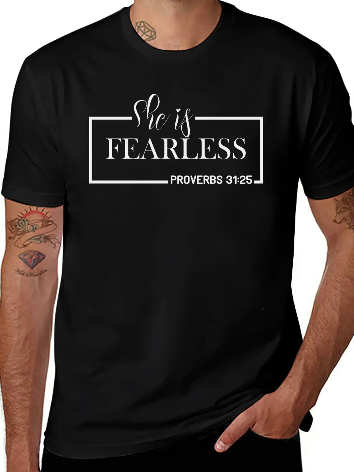 She Is Fearless Basic Graphic T-Shirt – Daily Comfort In Soft Cotton