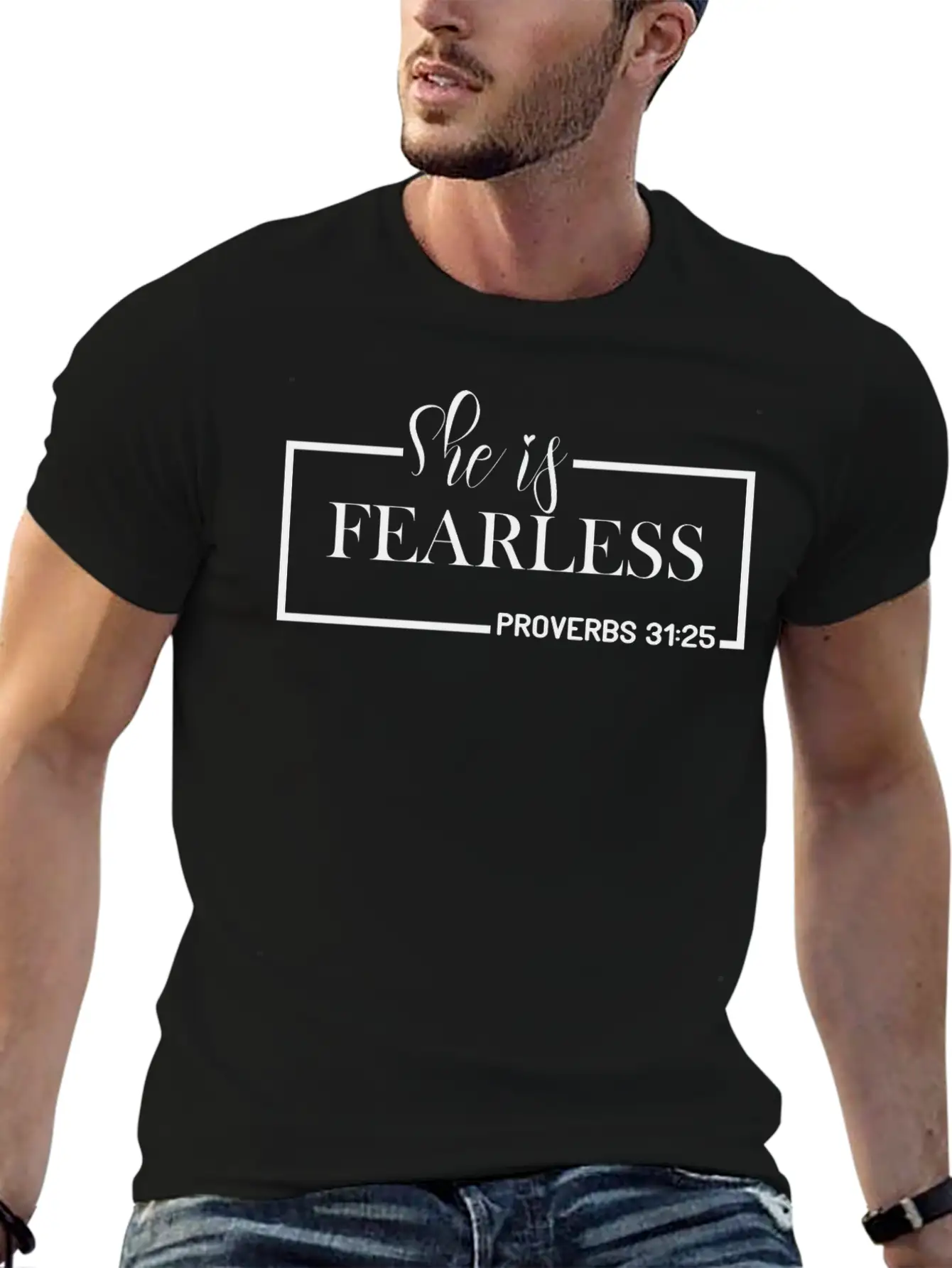 She Is Fearless Basic Graphic T-Shirt – Daily Comfort In Soft Cotton