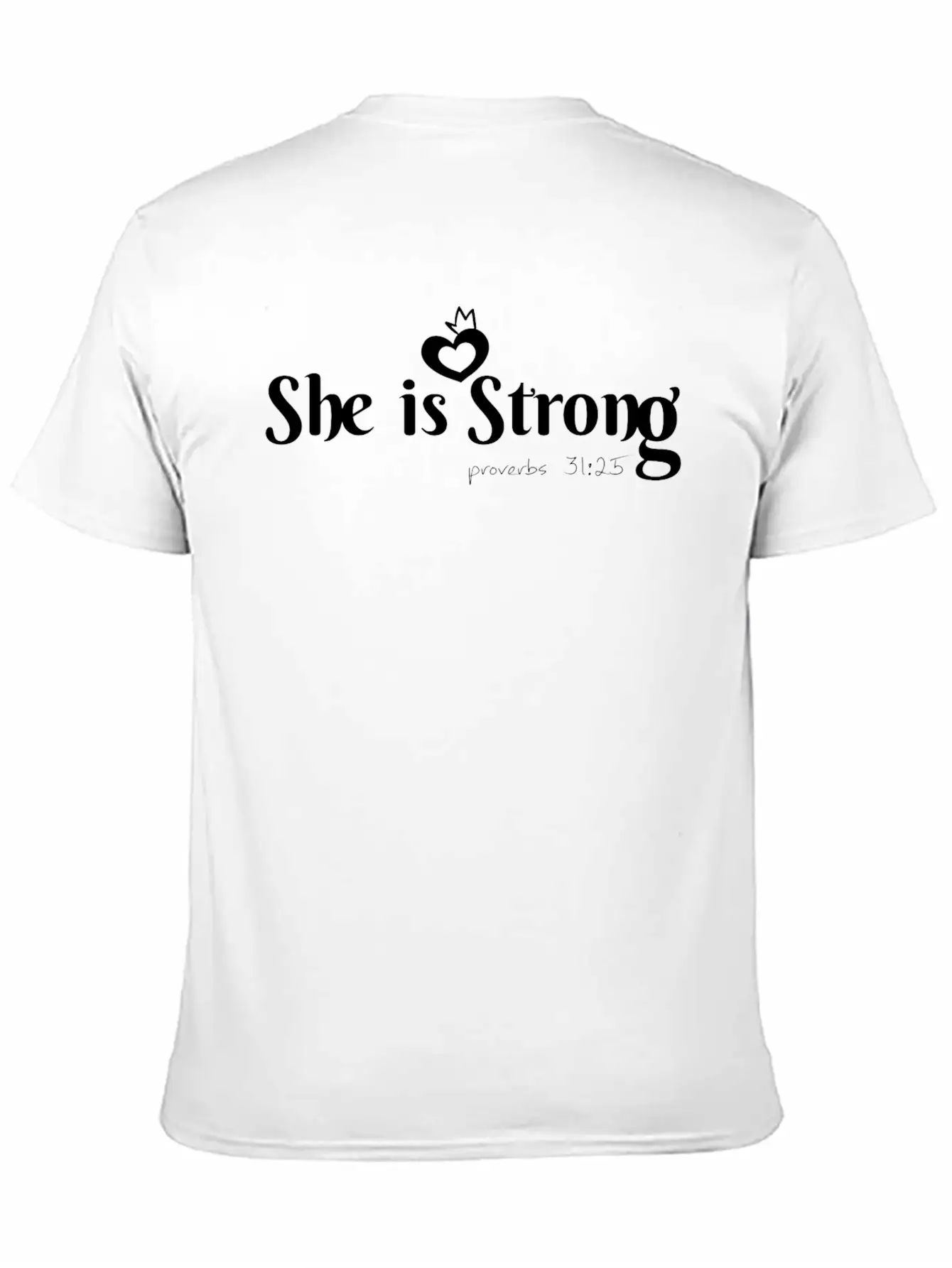 She Is Strong, Christian, Bible Verse Lightweight Cotton T-Shirt – Daily Comfort Graphic Shirt