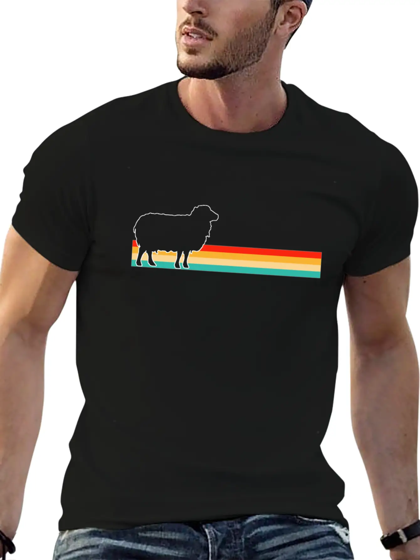 Sheep Retro Lightweight Cotton T-Shirt – Daily Comfort Graphic Shirt