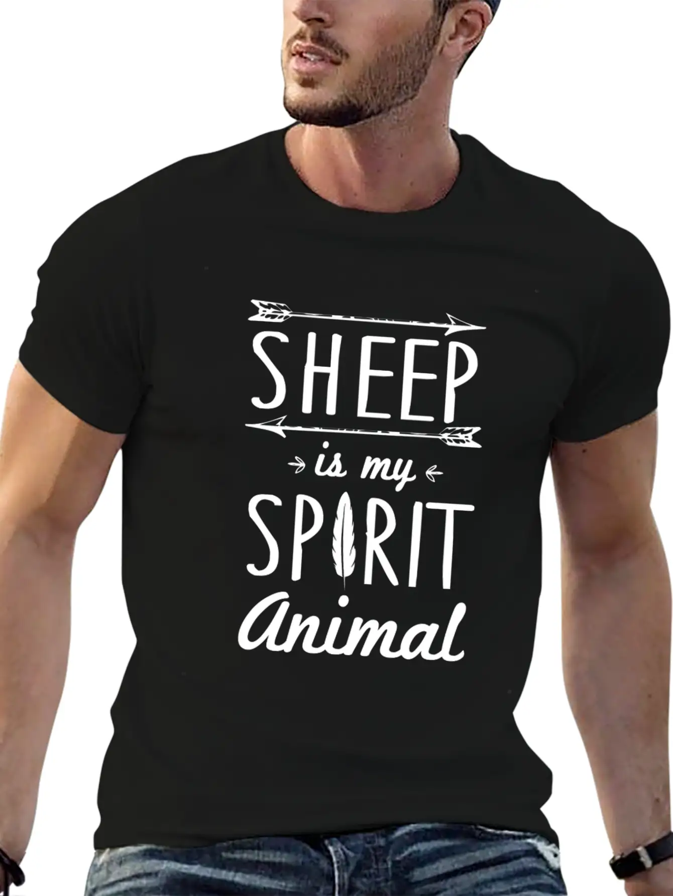 Sheep Spirit Animal T-Shirt Relaxed Everyday Tee – Lightweight And Durable Cotton