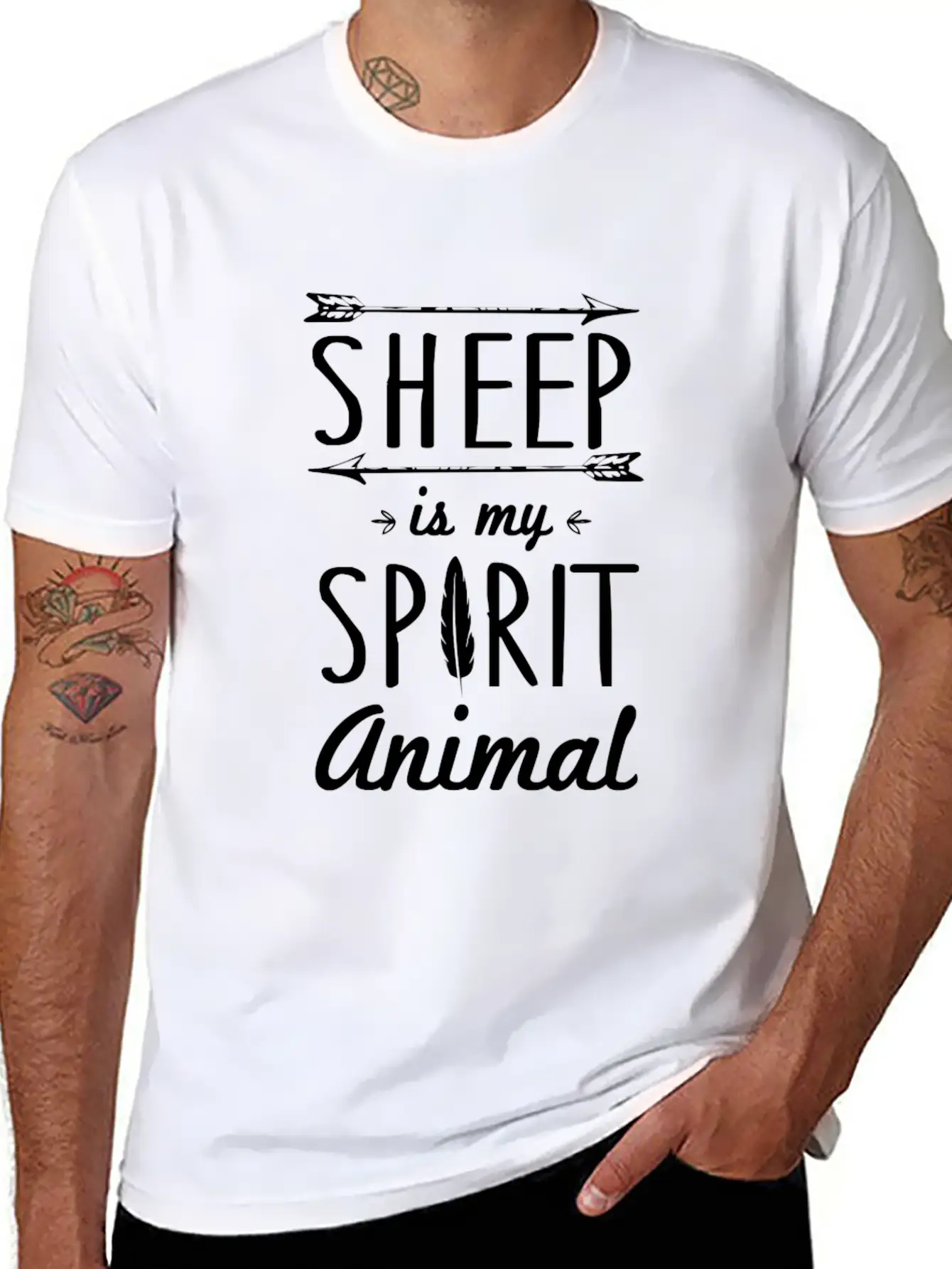 Sheep Spirit Animal T-Shirt Relaxed Everyday Tee – Lightweight And Durable Cotton
