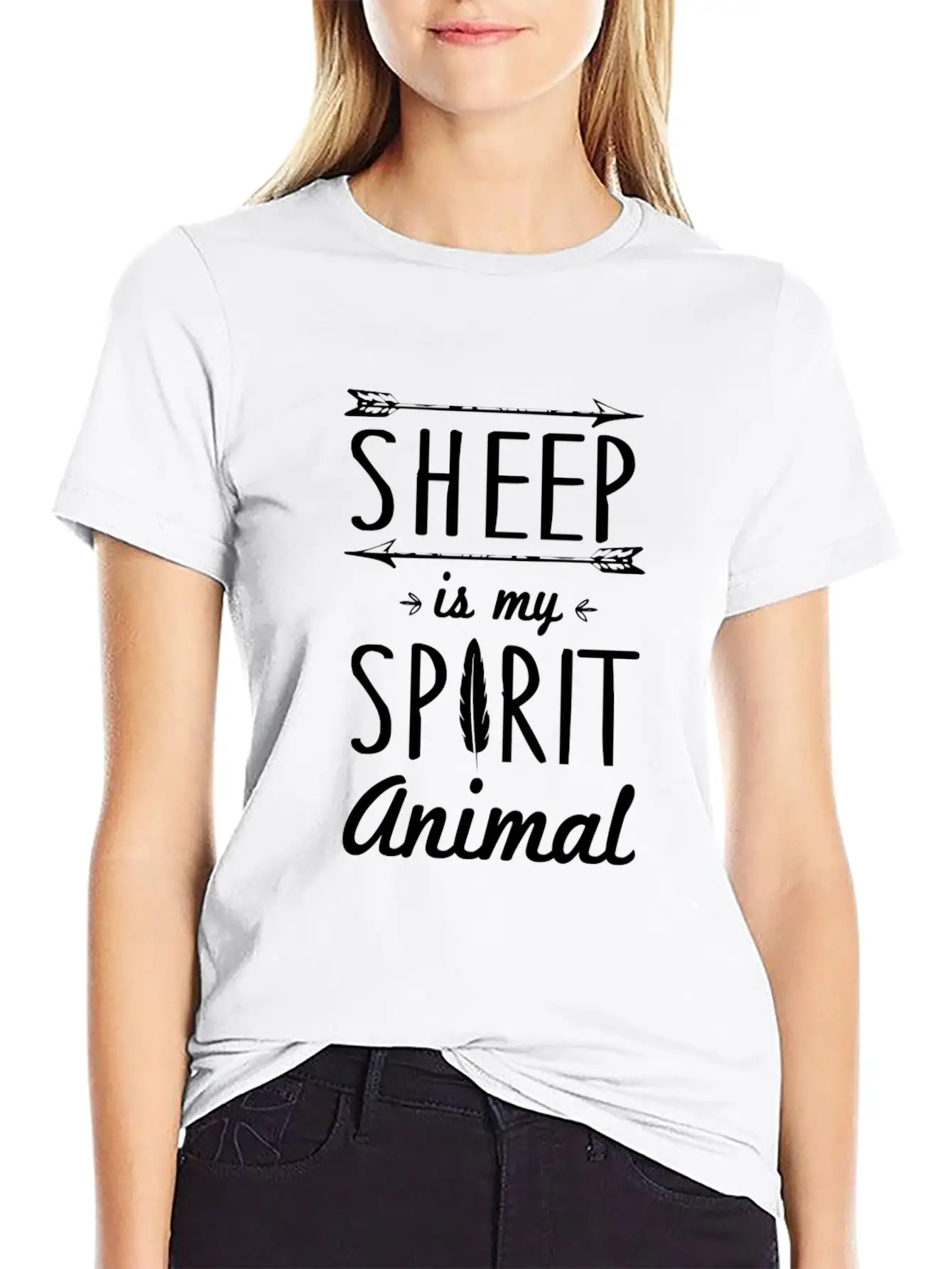 Sheep Spirit Animal T-Shirt Relaxed Everyday Tee – Lightweight And Durable Cotton
