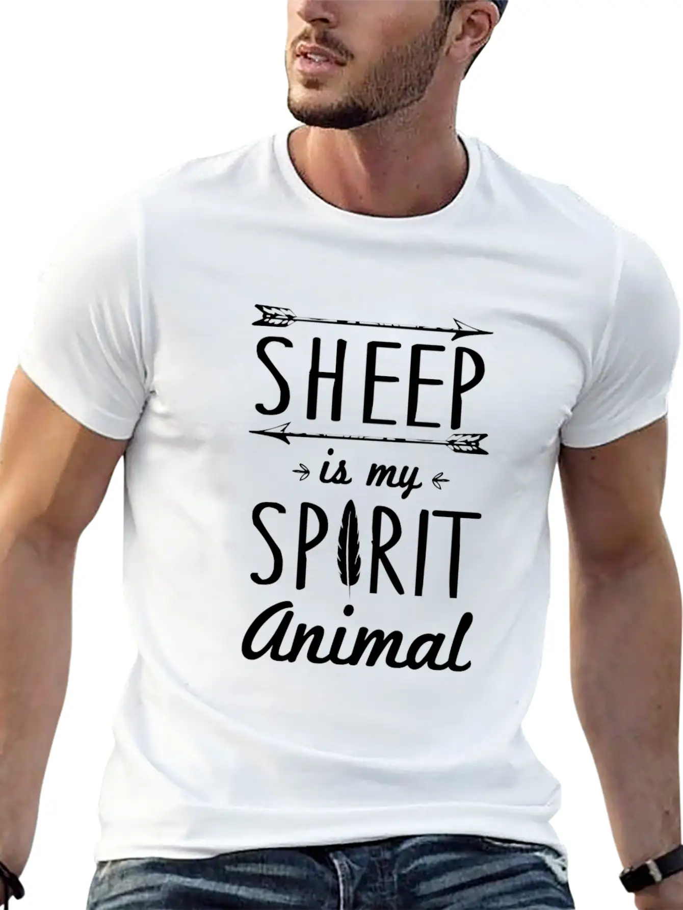 Sheep Spirit Animal T-Shirt Relaxed Everyday Tee – Lightweight And Durable Cotton