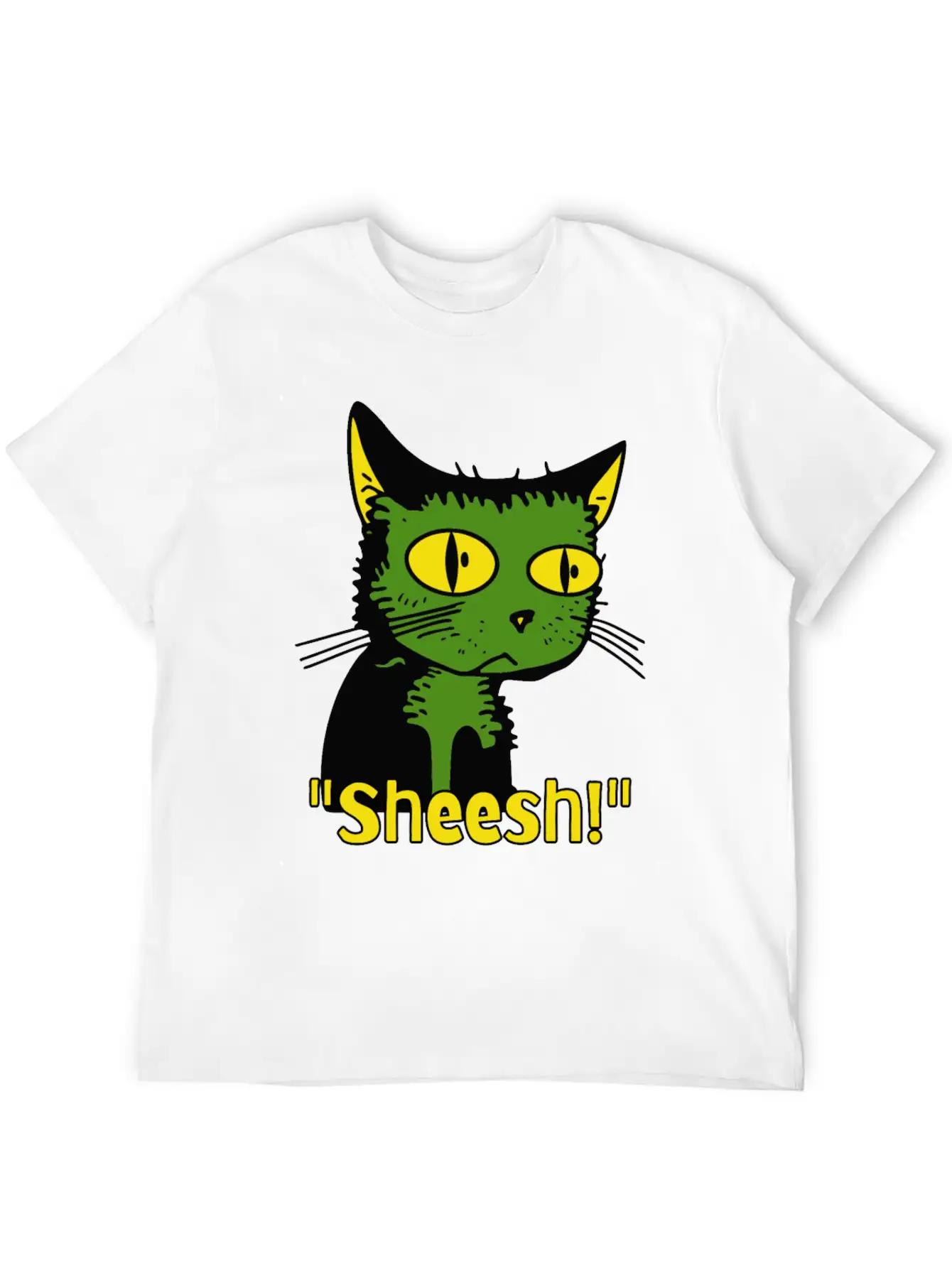 Sheesh Boredom Vintage Cartoon Cat Lightweight Cotton T-Shirt – Daily Comfort Graphic Shirt