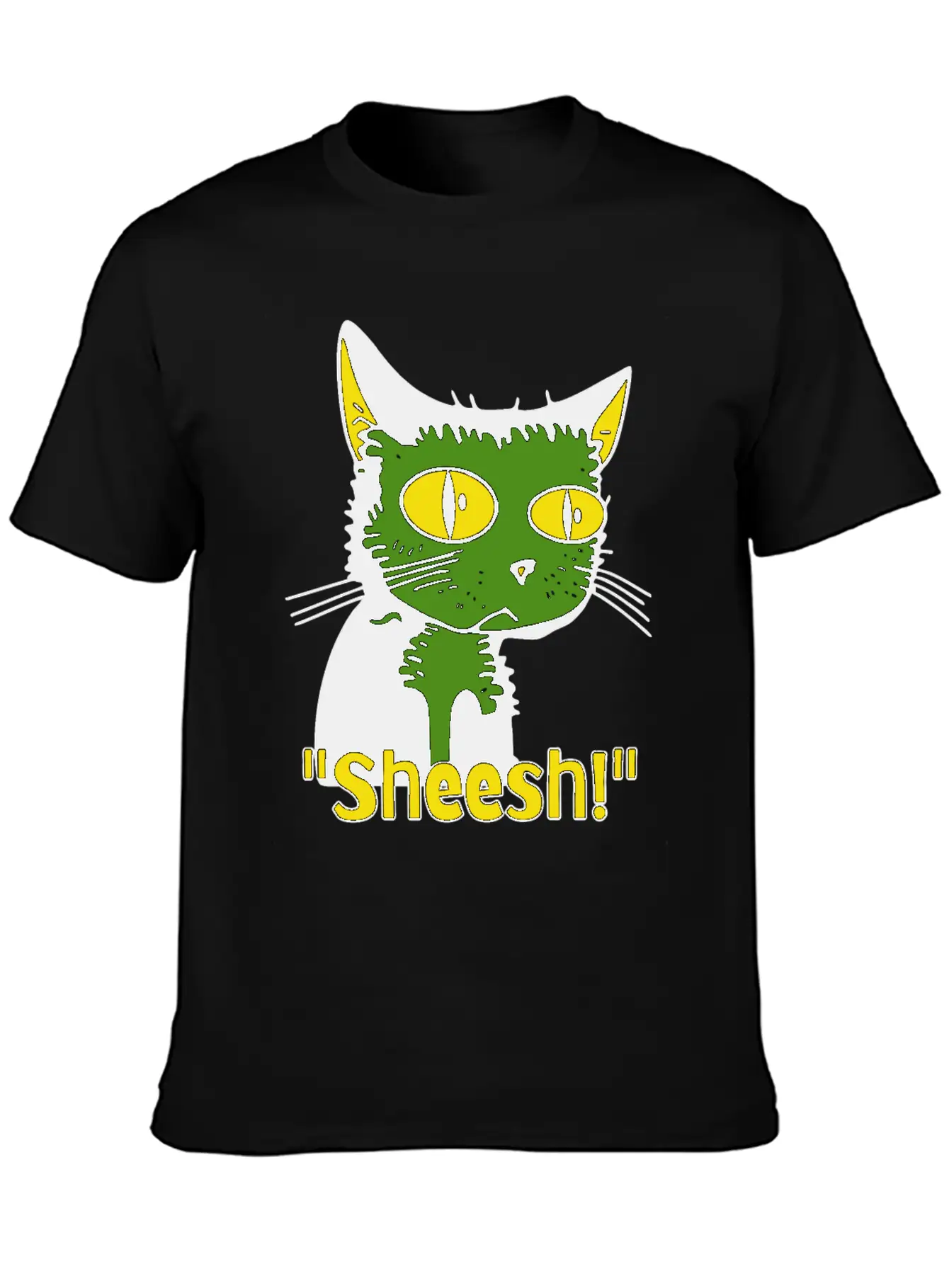 Sheesh Boredom Vintage Cartoon Cat Lightweight Cotton T-Shirt – Daily Comfort Graphic Shirt
