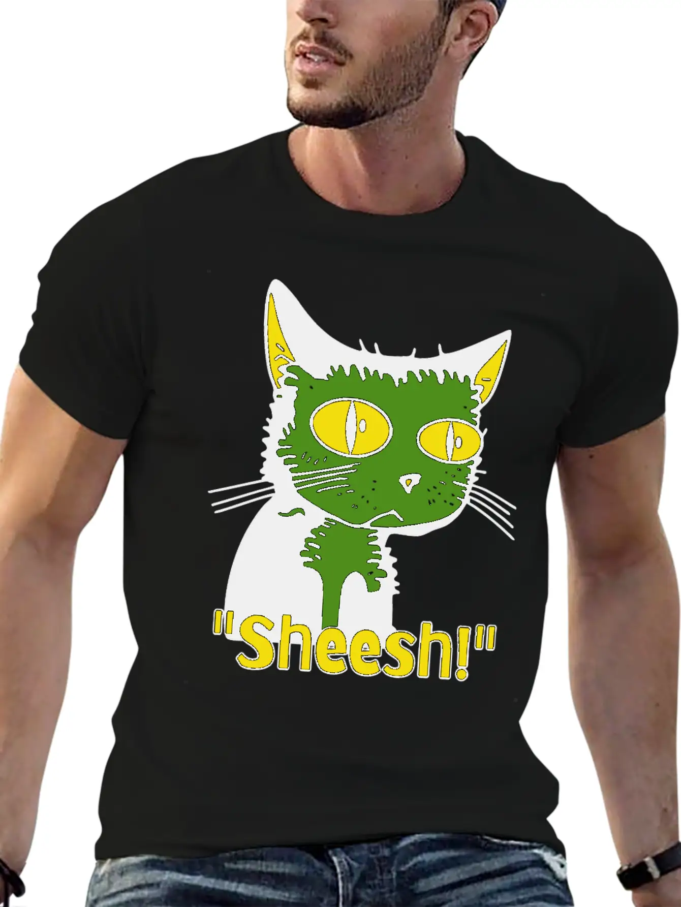 Sheesh Boredom Vintage Cartoon Cat Lightweight Cotton T-Shirt – Daily Comfort Graphic Shirt