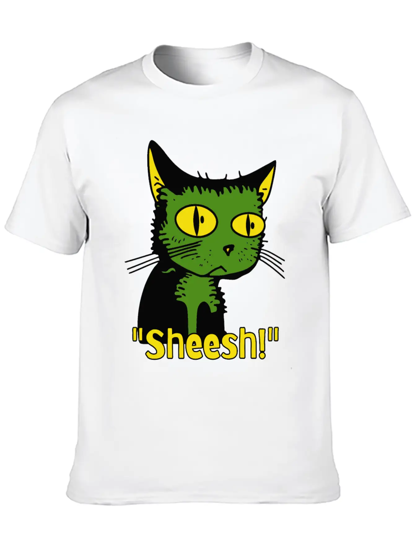 Sheesh Boredom Vintage Cartoon Cat Lightweight Cotton T-Shirt – Daily Comfort Graphic Shirt