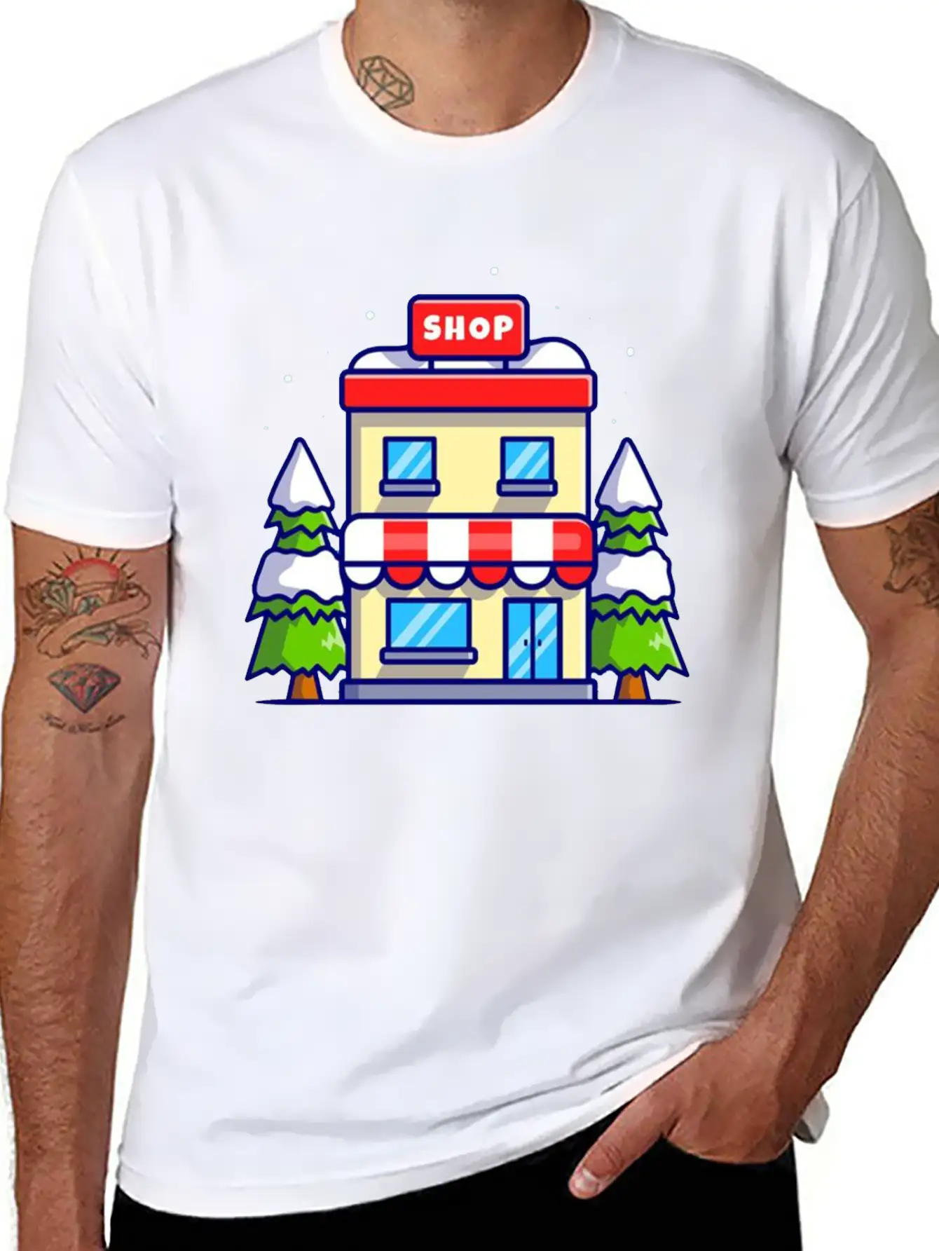Shop Building In Winter Essential Cotton Tee For Daily Outfits – Unisex Style