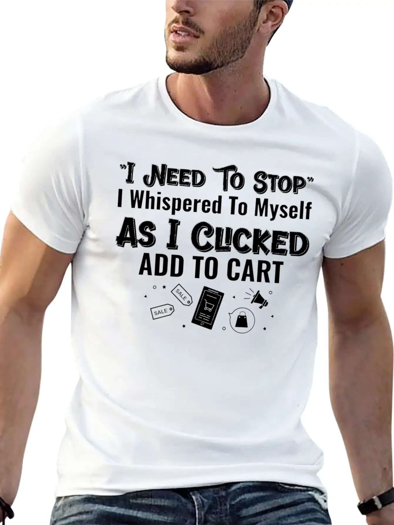 Shopaholic I Need To Stop Add To Cart Soft Cotton Short Sleeve Tee – Unisex Wardrobe Staple