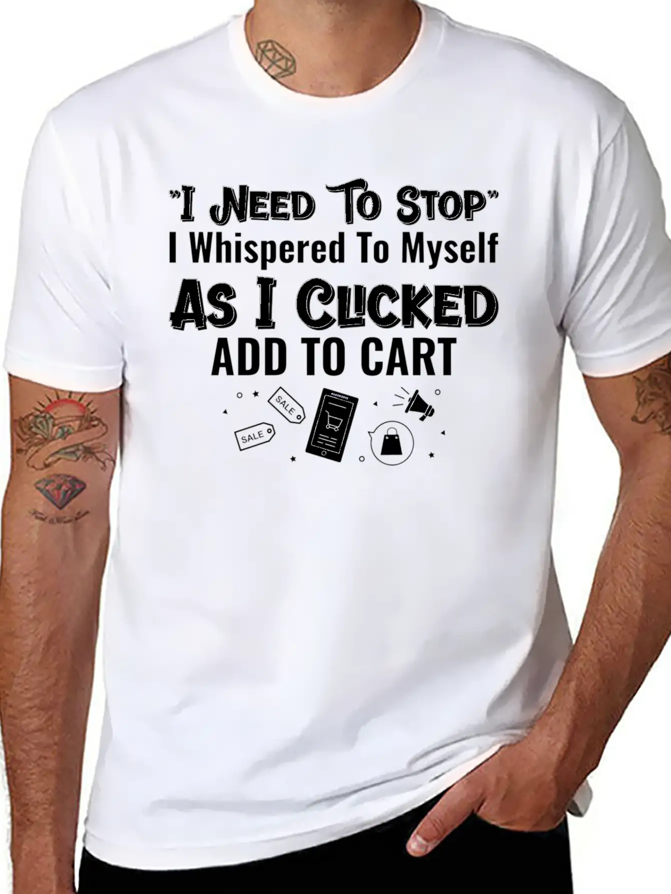 Shopaholic I Need To Stop Add To Cart Soft Cotton Short Sleeve Tee – Unisex Wardrobe Staple