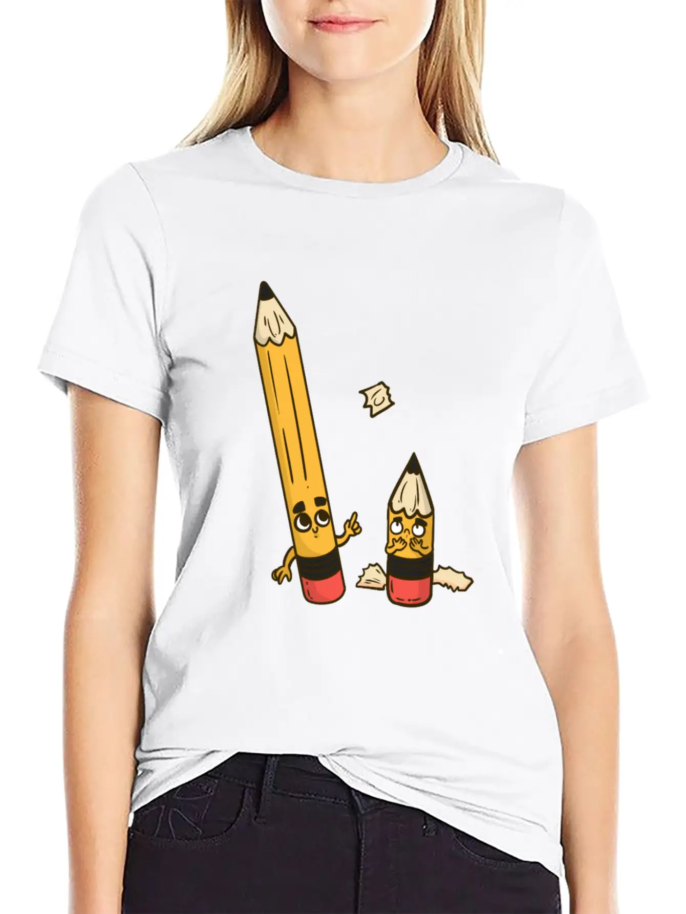 Short Pencil Comic Classic Fit Graphic Tee For Daily Comfort – Unisex Cotton Shirt
