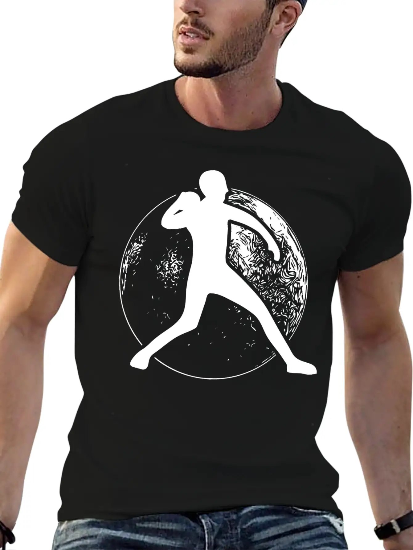 Shot Put Ball Retro Shot Put Athlete Throwing Modern Fit Casual T-Shirt – Clean And Versatile Design