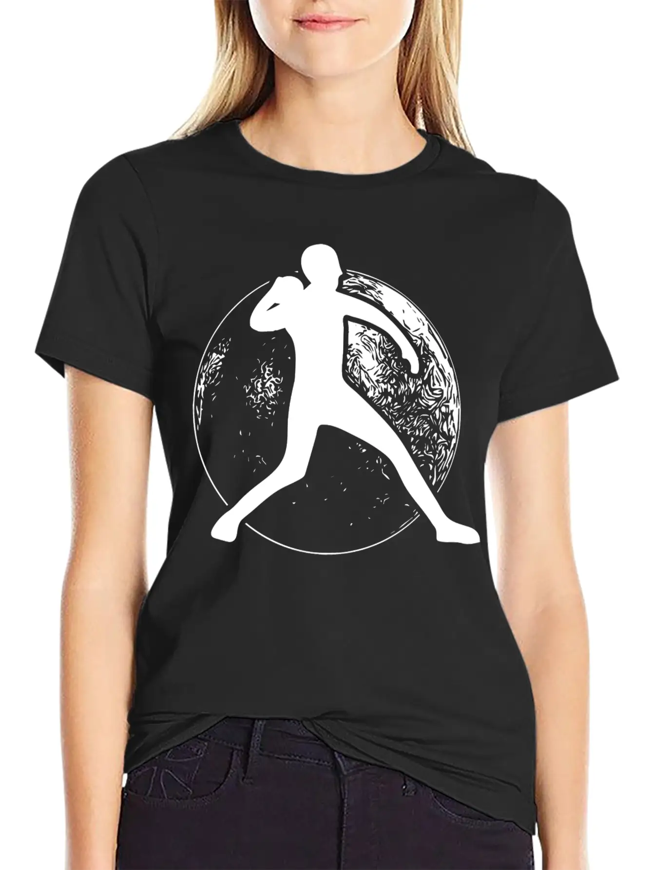Shot Put Ball Retro Shot Put Athlete Throwing Modern Fit Casual T-Shirt – Clean And Versatile Design
