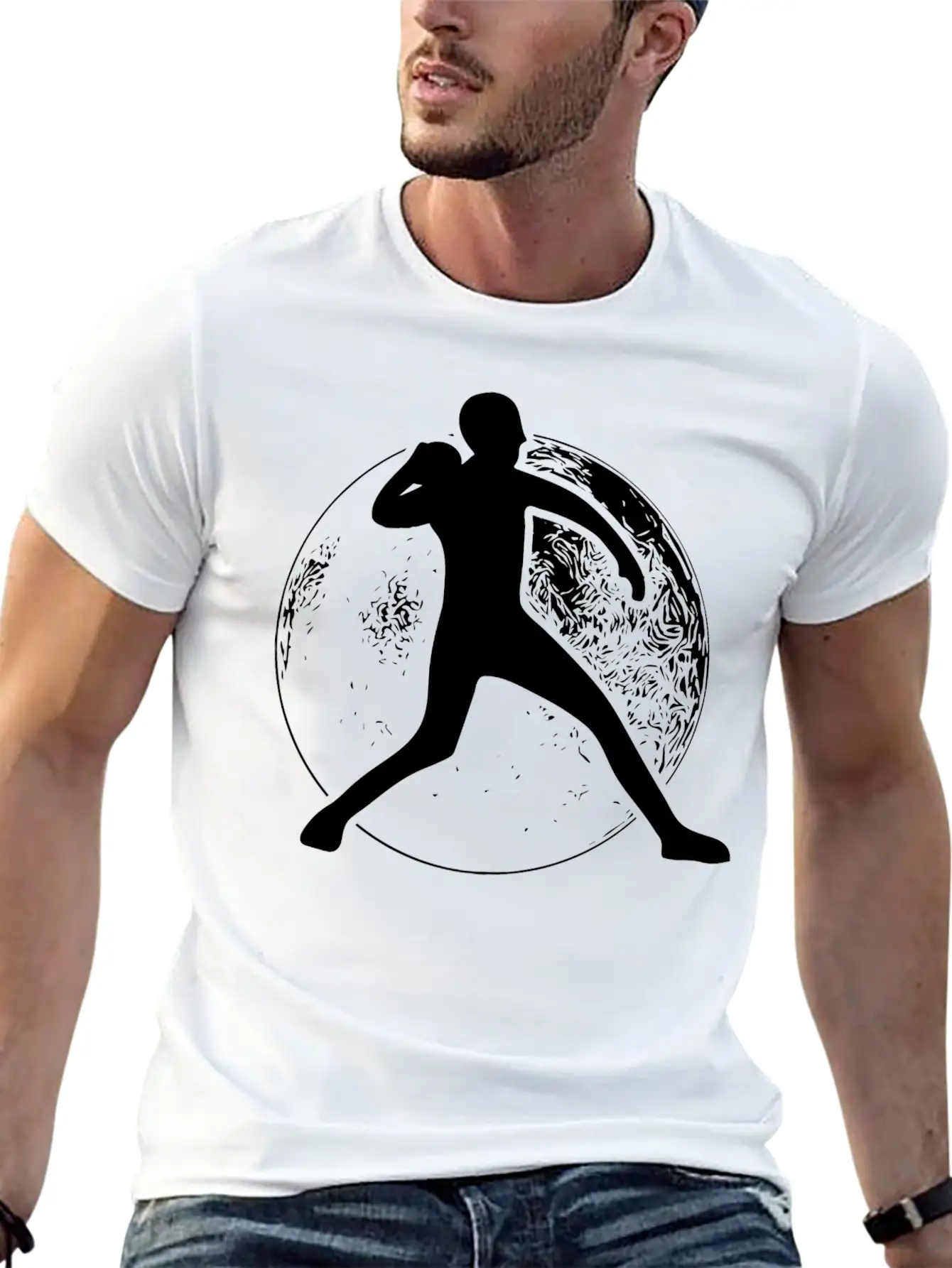 Shot Put Ball Retro Shot Put Athlete Throwing Modern Fit Casual T-Shirt – Clean And Versatile Design