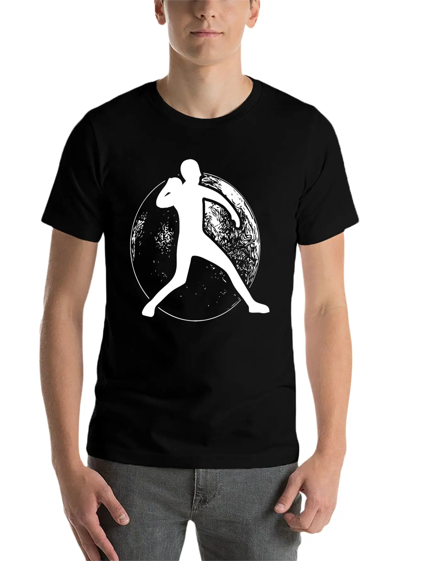 Shot Put Ball Retro Shot Put Athlete Throwing Modern Fit Casual T-Shirt – Clean And Versatile Design