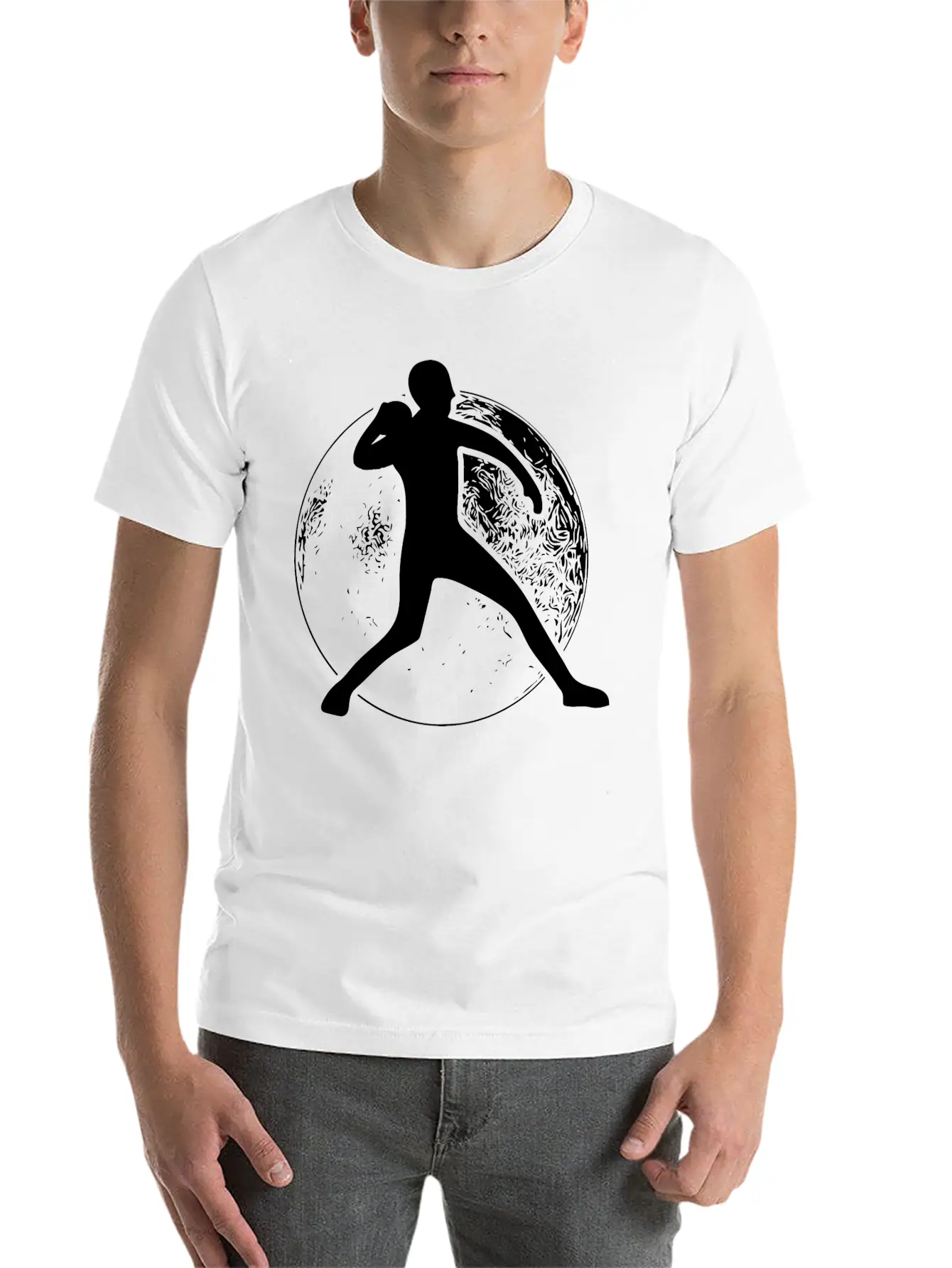 Shot Put Ball Retro Shot Put Athlete Throwing Modern Fit Casual T-Shirt – Clean And Versatile Design