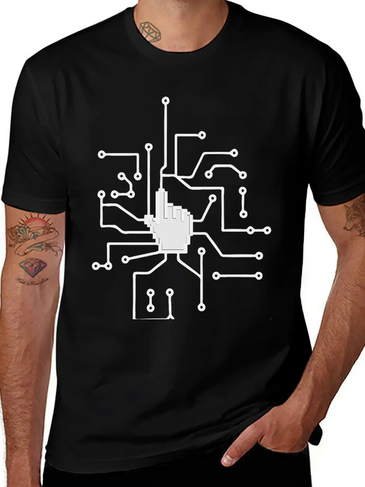 Show Mouse Hand Click Computer Pc Online Circuitry Essential Cotton Tee For Daily Outfits – Unisex Style