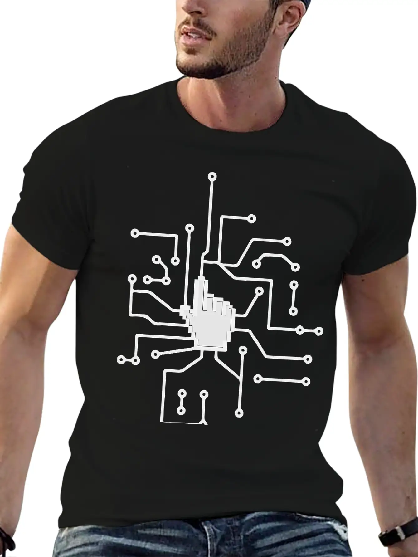 Show Mouse Hand Click Computer Pc Online Circuitry Essential Cotton Tee For Daily Outfits – Unisex Style