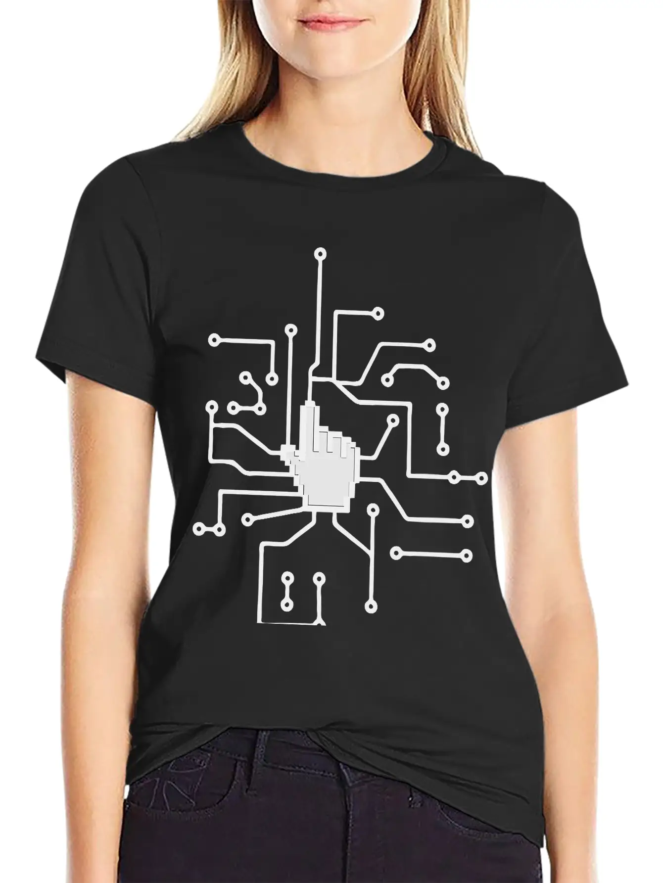 Show Mouse Hand Click Computer Pc Online Circuitry Essential Cotton Tee For Daily Outfits – Unisex Style