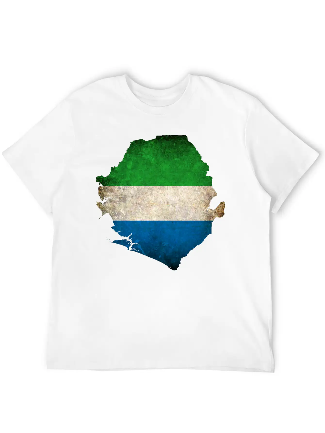 Sierra Leone Flag Map Relaxed Everyday Tee – Lightweight And Durable Cotton