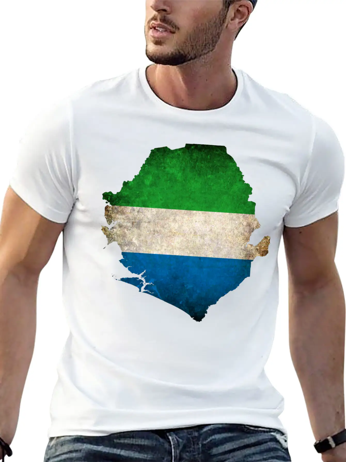 Sierra Leone Flag Map Relaxed Everyday Tee – Lightweight And Durable Cotton