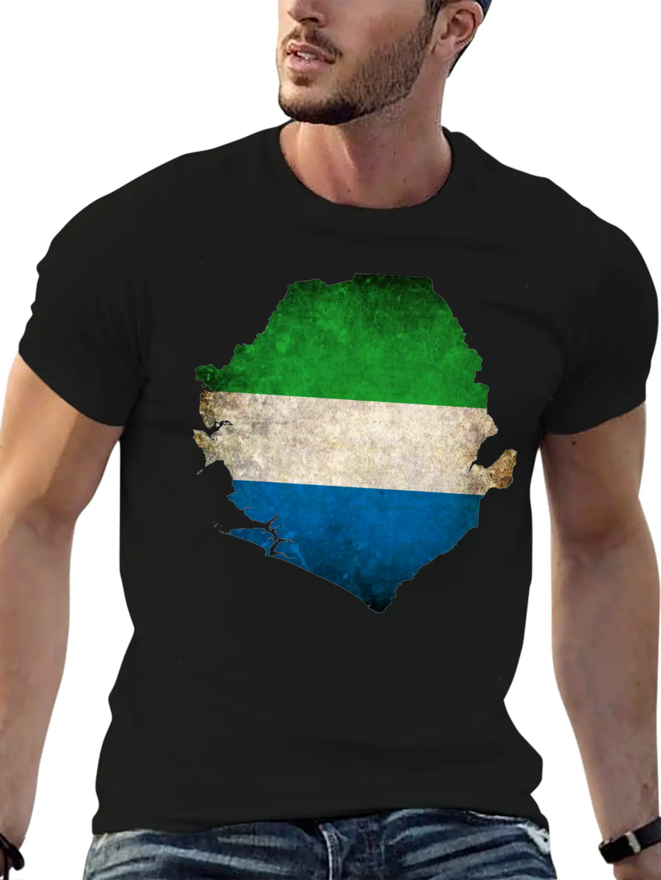 Sierra Leone Flag Map Relaxed Everyday Tee – Lightweight And Durable Cotton