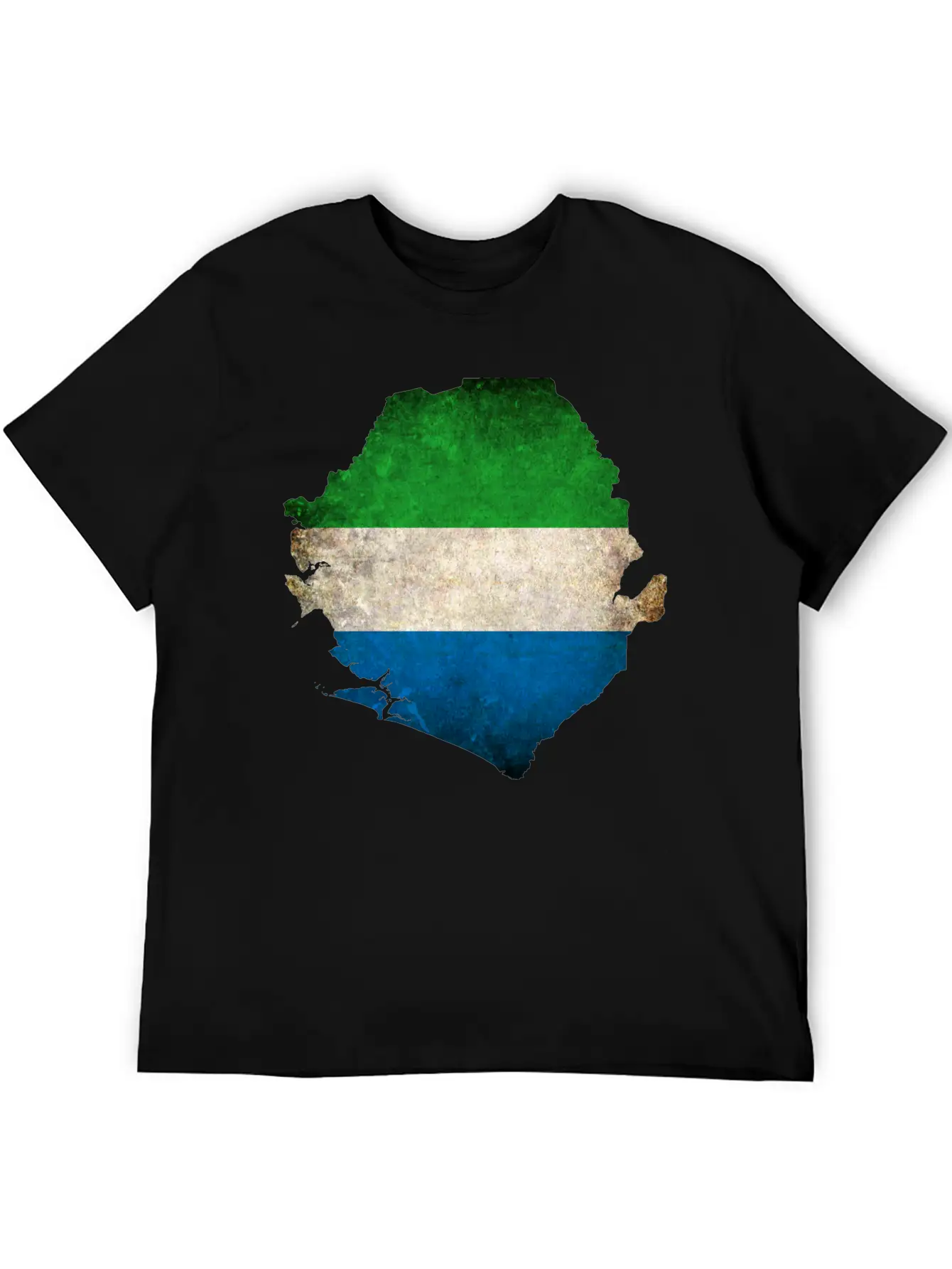 Sierra Leone Flag Map Relaxed Everyday Tee – Lightweight And Durable Cotton