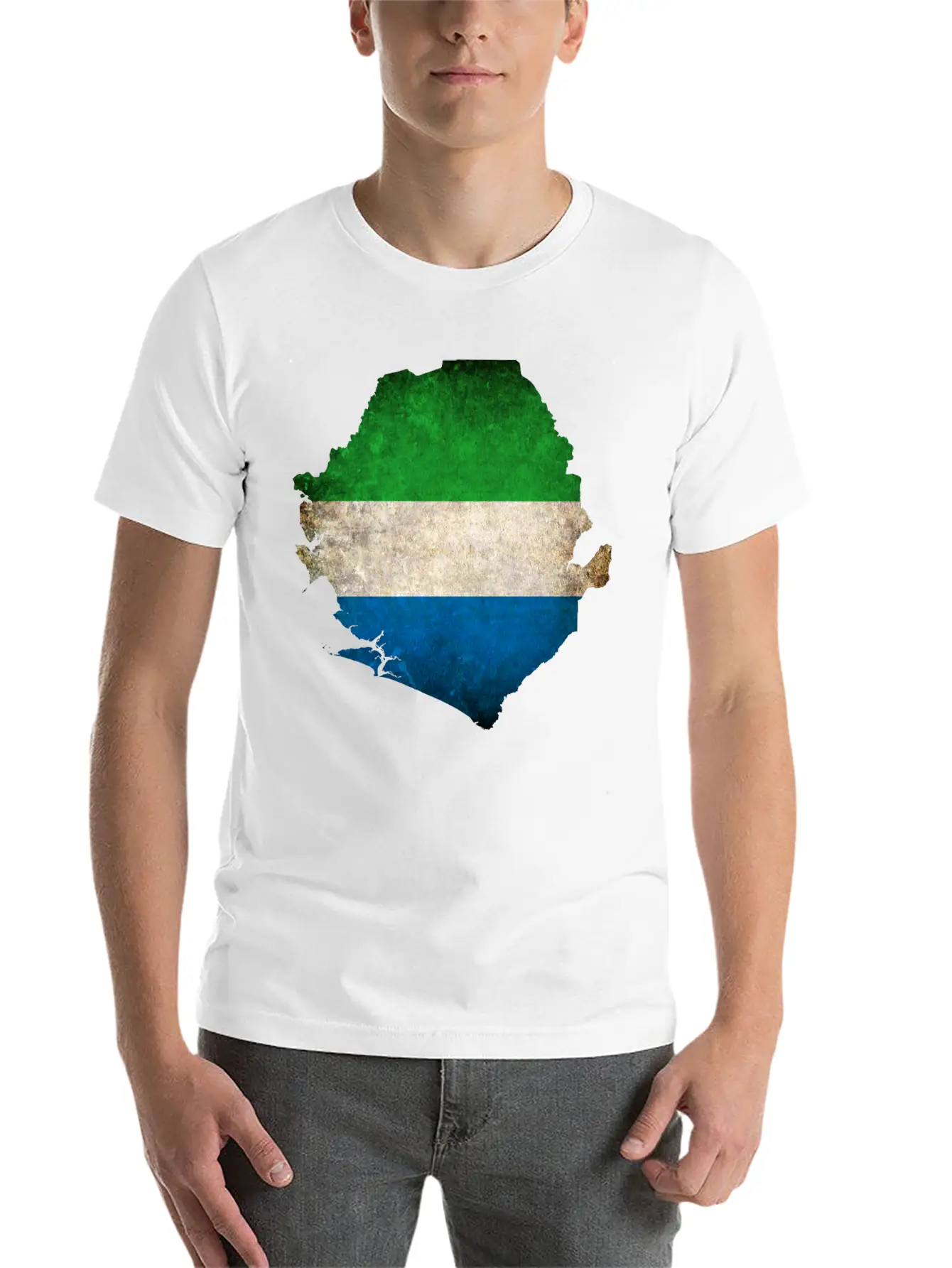 Sierra Leone Flag Map Relaxed Everyday Tee – Lightweight And Durable Cotton