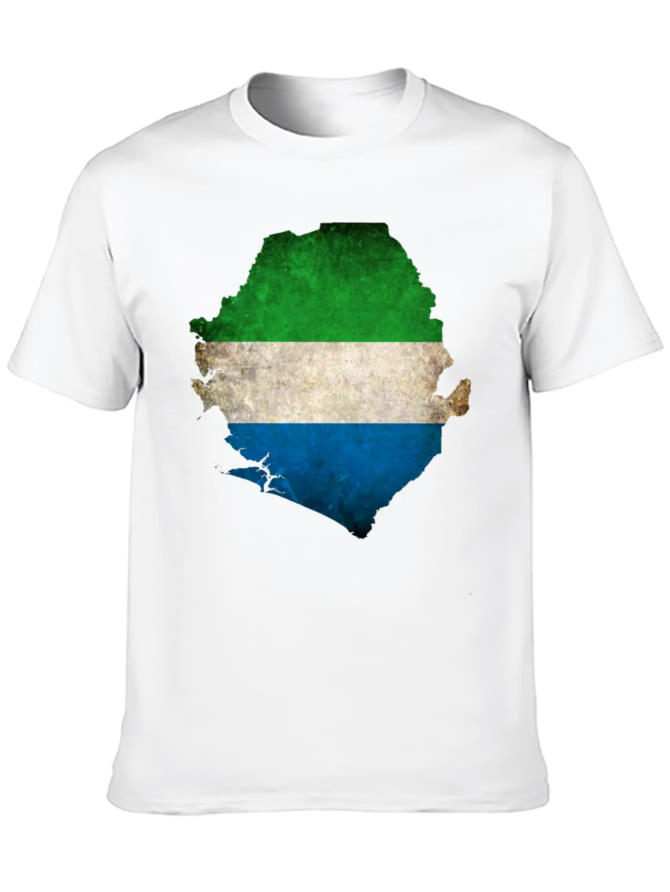 Sierra Leone Flag Map Relaxed Everyday Tee – Lightweight And Durable Cotton