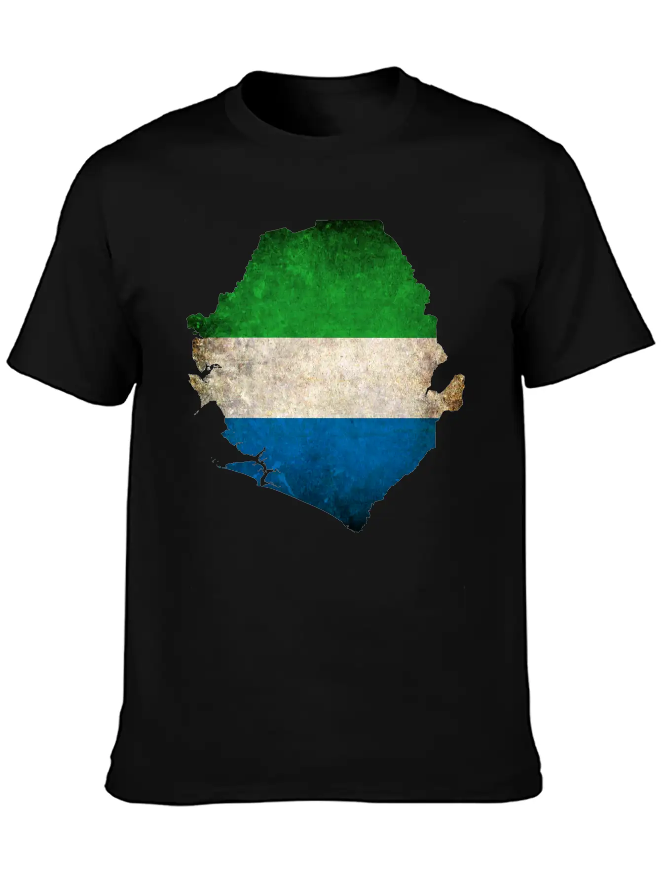 Sierra Leone Flag Map Relaxed Everyday Tee – Lightweight And Durable Cotton