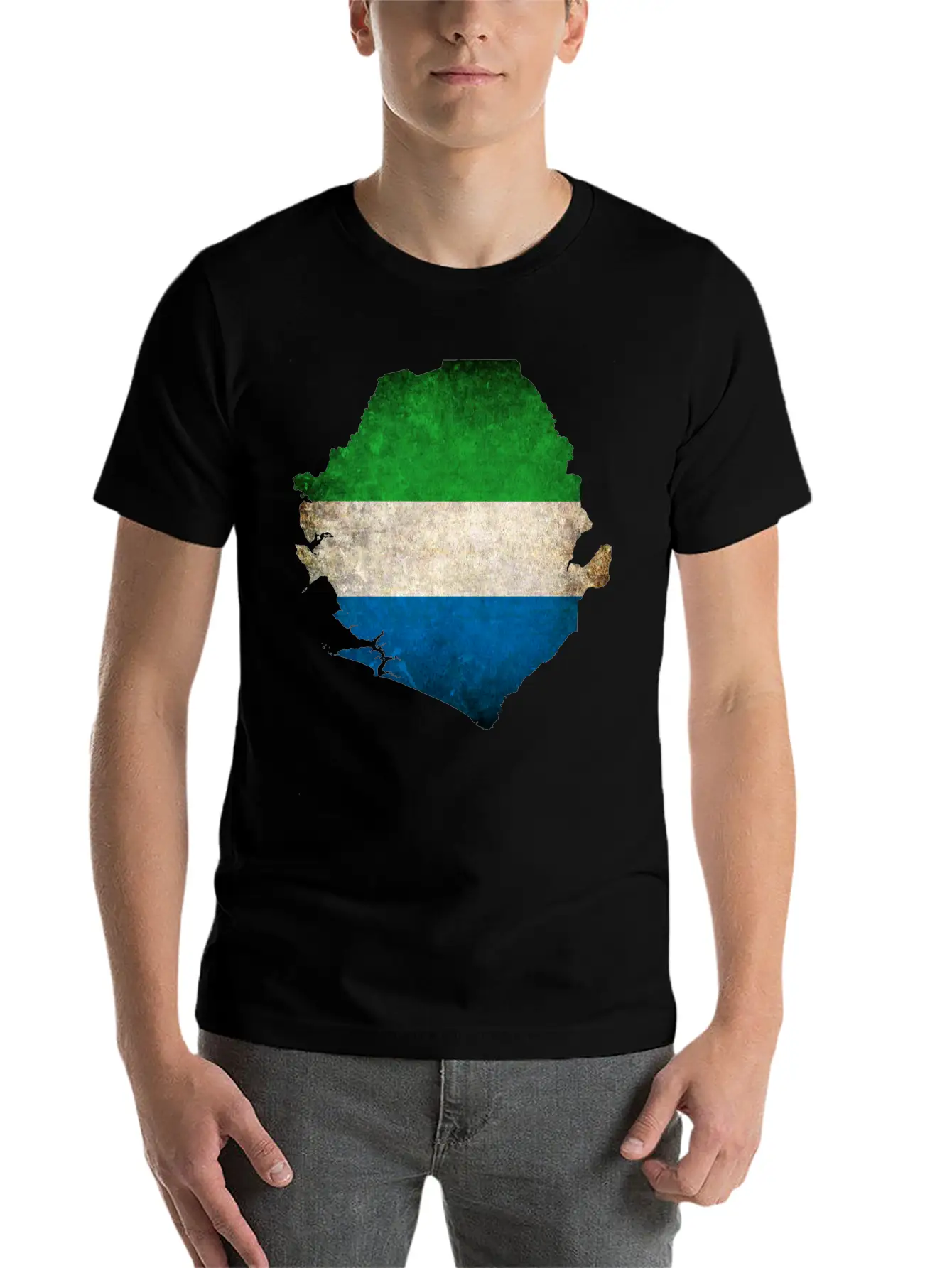 Sierra Leone Flag Map Relaxed Everyday Tee – Lightweight And Durable Cotton
