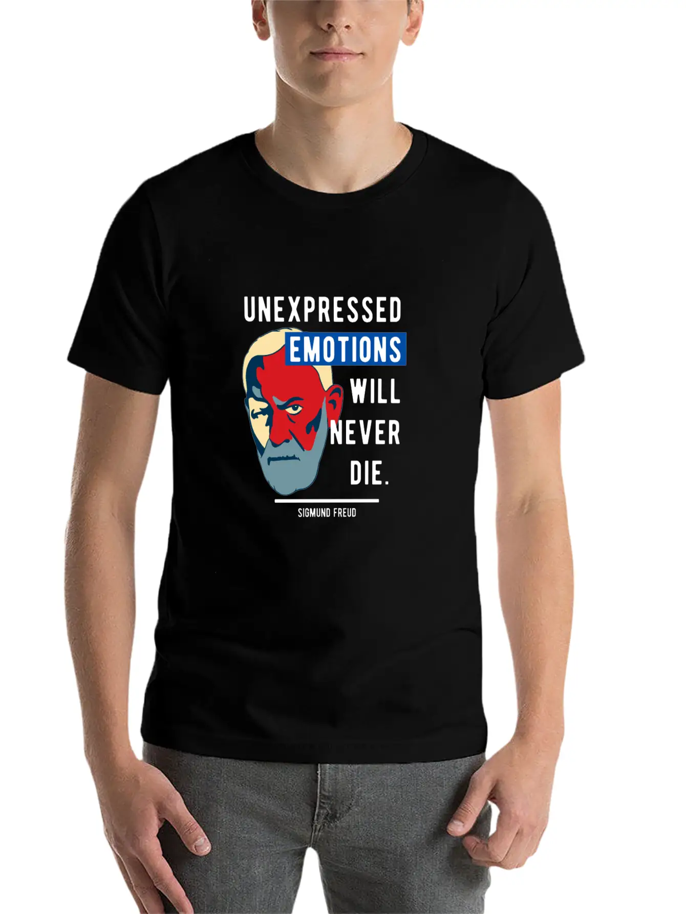 Sigmund Freud Quote - Unexpressed Emotions Modern Fit Casual T-Shirt ��� Clean And Versatile Design