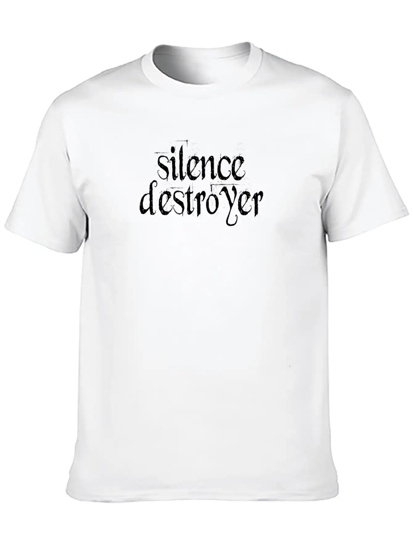 Silence Destroyer Funny Sayings Quotes Basic Graphic T-Shirt – Daily Comfort In Soft Cotton