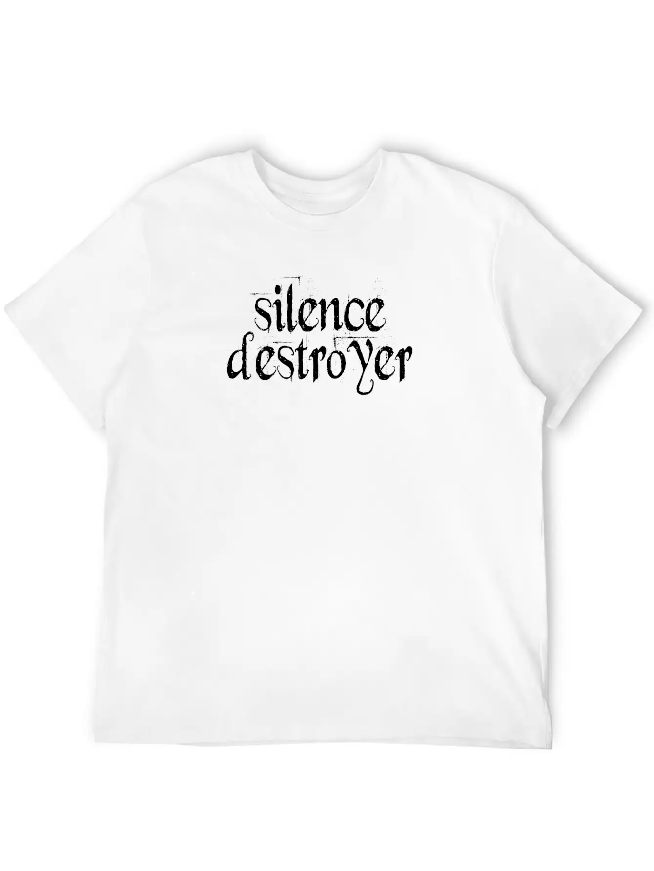 Silence Destroyer Funny Sayings Quotes Basic Graphic T-Shirt – Daily Comfort In Soft Cotton