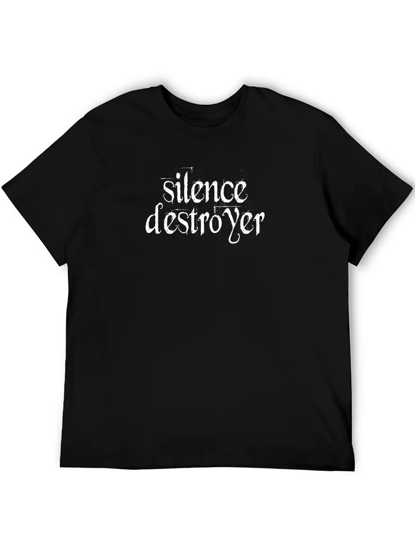 Silence Destroyer Funny Sayings Quotes Basic Graphic T-Shirt – Daily Comfort In Soft Cotton
